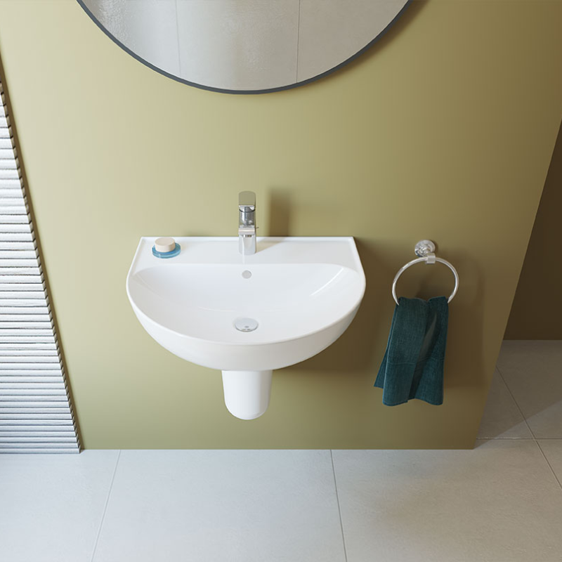 Wash Basin 60 cm with Half pedestal for WB  