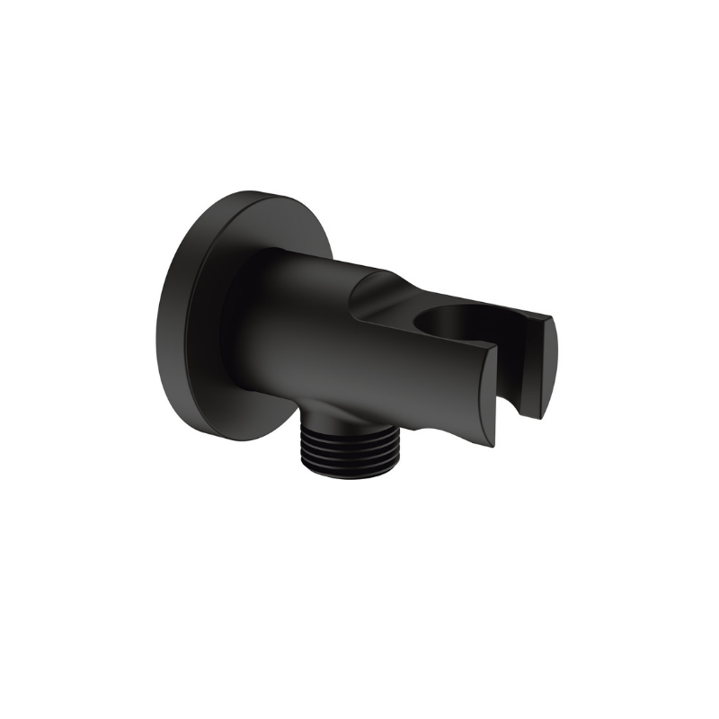 Black Cylindrical shower holder with 1/2 connector